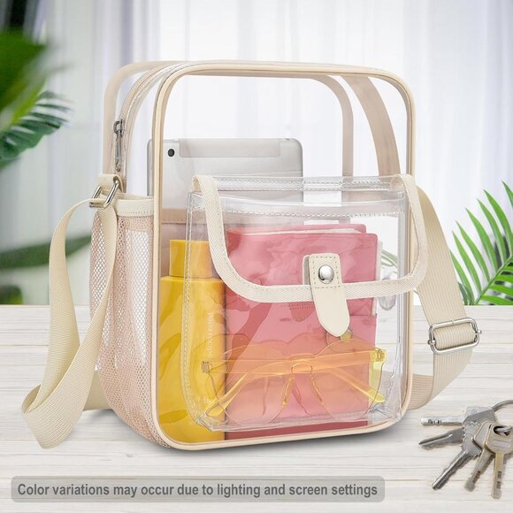 Clear Crossbody Bag for Stadium Events & Concerts - Adjustable Shoulder Strap Pu - Picture 2 of 8